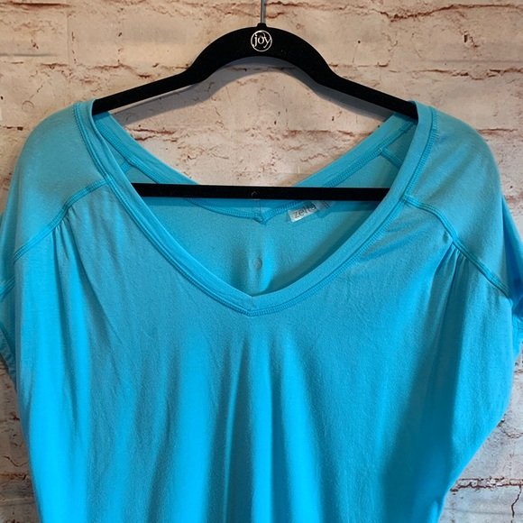 Zella The Peace tie tee sz S v neck short sleeve - Picture 2 of 8